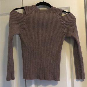 Cold shoulder cropped sweater